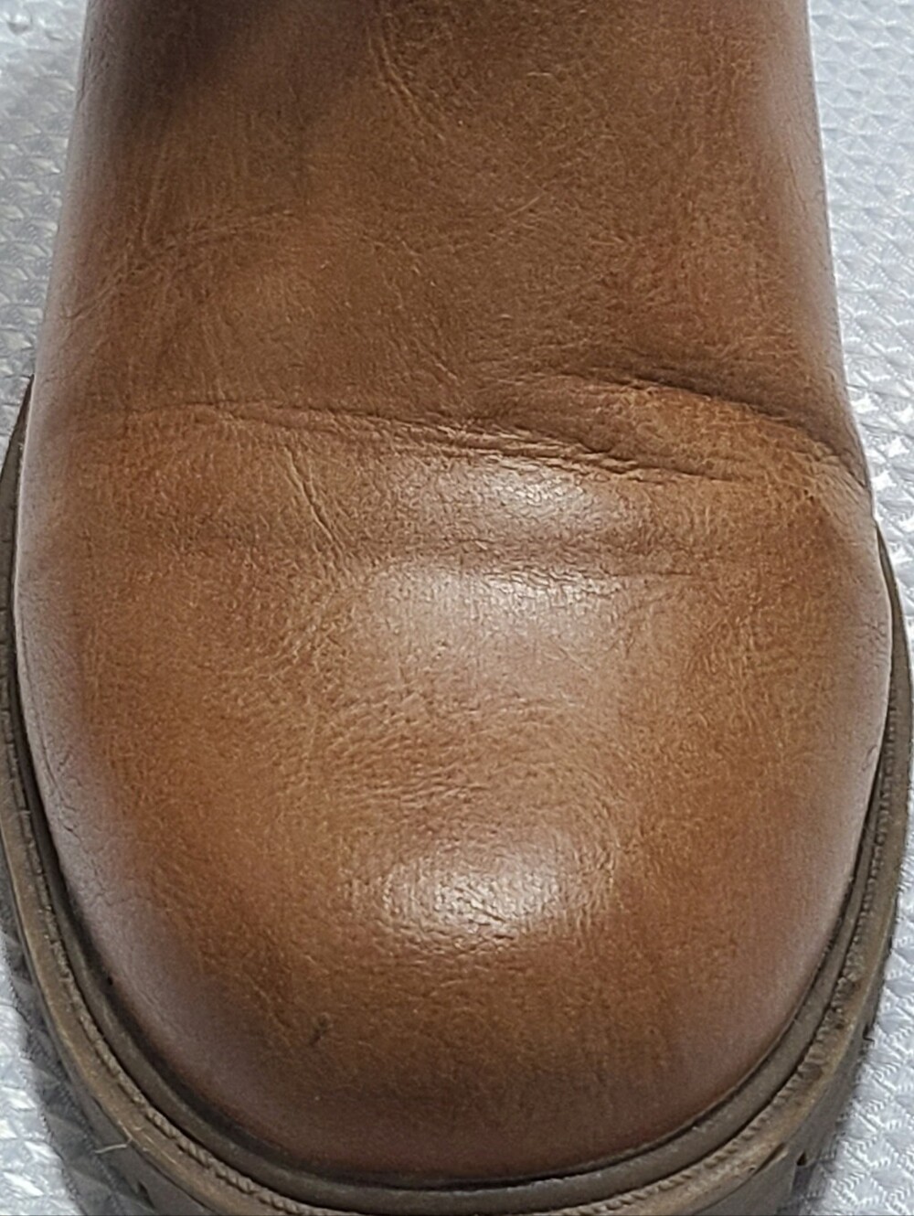 FRYE AND CO. Audrey Brown Leather Strap Ankle Booties with Side Zip Moto Riding - Picture 9 of 15